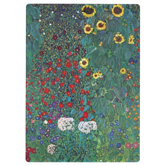 Boertuin met zonnebloem door Klimt,  bloemen Klembord (Achterkant)