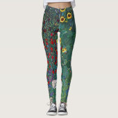 Boertuin met zonnebloem door Klimt,  bloemen Leggings (Voorkant)