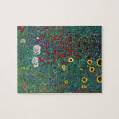 Boertuin met zonnebloem door Klimt,  bloemen Legpuzzel (Horizontaal)