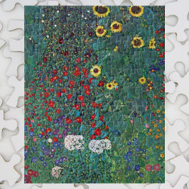 Boertuin met zonnebloem door Klimt, bloemen Legpuzzel