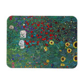 Boertuin met zonnebloem door Klimt,  bloemen Magneet (Horizontaal)