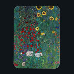 Boertuin met zonnebloem door Klimt,  bloemen Magneet<br><div class="desc">Farmergarden met zonnebloem (1905/06) van Gustav Klimt is een Victoriaans Era Symbolisme fijn kunstschilderij. Een natuur scène met allerlei bloemen en zonnebloemen in een tuin op een boerderij. Over de kunstenaar: Gustav Klimt (1862-1918) was een Oostenrijkse symbolistische schilder en een van de meest prominente leden van de beweging "Art Nouveau"...</div>