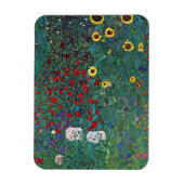 Boertuin met zonnebloem door Klimt,  bloemen Magneet (Verticaal)