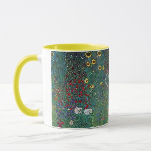 Boertuin met zonnebloem door Klimt, bloemen Mok (Links)