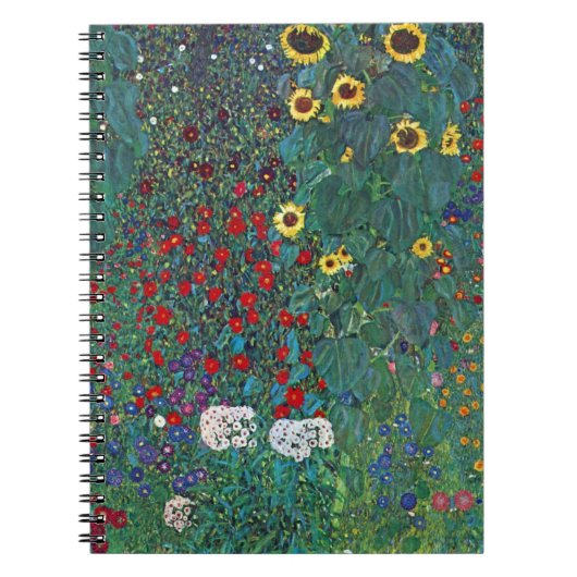 Boertuin met zonnebloem door Klimt,  bloemen Notitieboek (Voorkant)