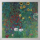 Boertuin met zonnebloem door Klimt,  bloemen Poster (Voorkant)