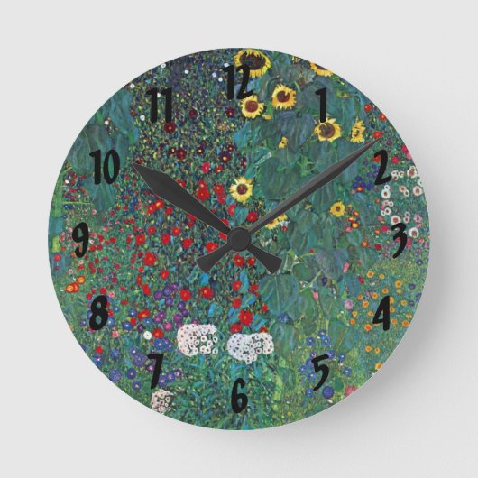 Boertuin met zonnebloem door Klimt,  bloemen Ronde Klok (Voorkant)