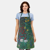 Boertuin met zonnebloem door Klimt,  bloemen Schort (Gedragen)