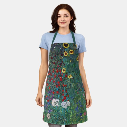 Boertuin met zonnebloem door Klimt,  bloemen Schort (Gedragen)