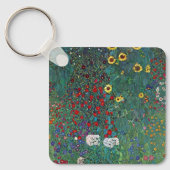 Boertuin met zonnebloem door Klimt,  bloemen Sleutelhanger (Voorkant)