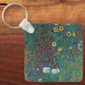 Boertuin met zonnebloem door Klimt,  bloemen Sleutelhanger (Voorkant)