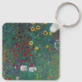 Boertuin met zonnebloem door Klimt,  bloemen Sleutelhanger (Achterkant)