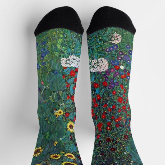 Boertuin met zonnebloem door Klimt,  bloemen Sokken (Top)