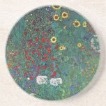 Boertuin met zonnebloem door Klimt,  bloemen Zandsteen Onderzetter<br><div class="desc">Farmergarden met zonnebloem (1905/06) van Gustav Klimt is een Victoriaans Era Symbolisme fijn kunstschilderij. Een natuur scène met allerlei bloemen en zonnebloemen in een tuin op een boerderij. Over de kunstenaar: Gustav Klimt (1862-1918) was een Oostenrijkse symbolistische schilder en een van de meest prominente leden van de beweging "Art Nouveau"...</div>