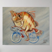 Boervis op een fiets poster (Voorkant)