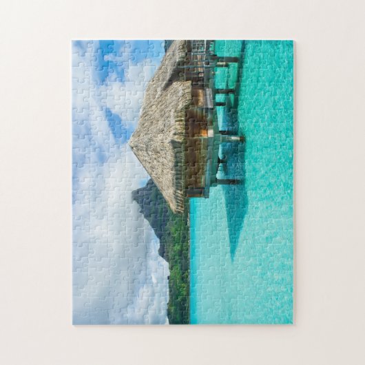 Boerwaterbungalow, Bora Bora jigzaag puzzel Legpuzzel (Verticaal)