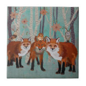 BOEST FOXES & ANTLER OWLS Tile Tegeltje (Voorkant)