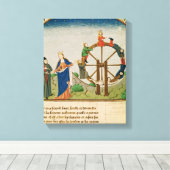 Boethius met het wiel Fortune Canvas Afdruk (Insitu (Houten vloer))