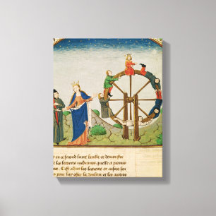 Boethius met het wiel van de Fortune Canvas Afdruk