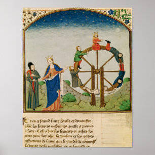 Boethius met het wiel van de Fortune Poster