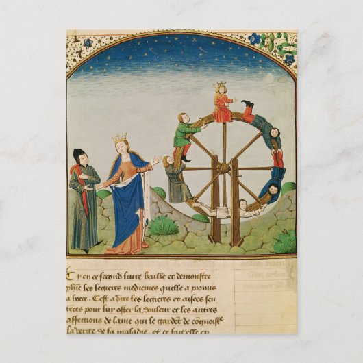 Boethius met het Wiel van Fortuin Briefkaart (Voorkant)