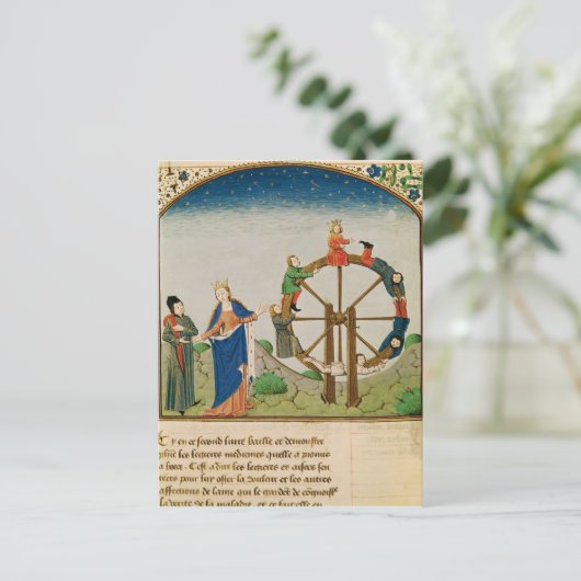 Boethius met het Wiel van Fortuin Briefkaart (Staand voorkant)