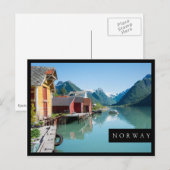 Boethouders en een fjord in Noorwegen zwarte lijst Briefkaart (Voorkant / Achterkant)