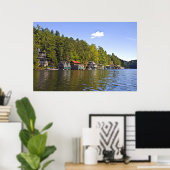 Boethouders op een prachtig meer poster (Thuiskantoor)