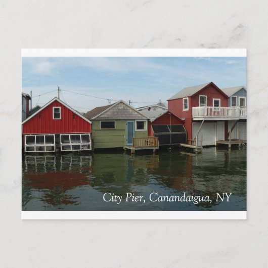 Boethouse: City Pier, Canandaigua, NY Briefkaart (Voorkant)