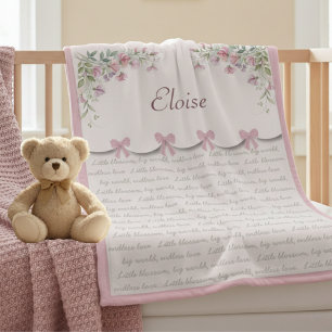 Boetiek Chic en Roze Baby Meisje Droom Nursery Fleece Deken