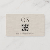 Boetiek kledingwinkel Linen QR-code  Visitekaartje (Achterkant)