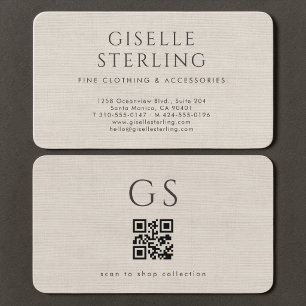 Boetiek kledingwinkel Linen QR-code  Visitekaartje