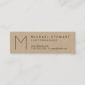 Boetiek Minimalistisch Monogram Kraft-papier Mini Visitekaartje (Voorkant)