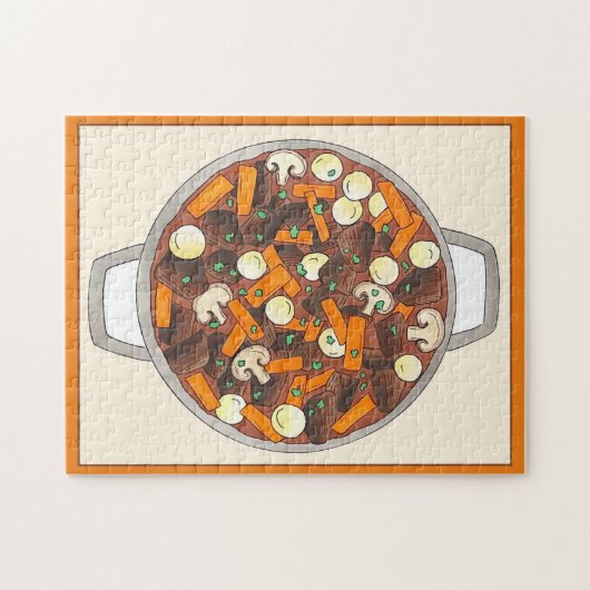 Boeuf Bourguignon Beef Stew Dinner Party Potluck Legpuzzel (Horizontaal)