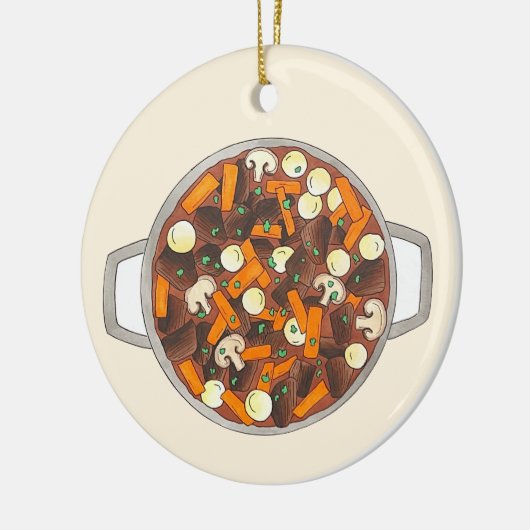 Boeuf Bourguignon rundvlees Bourgondië stoofpot Fr Keramisch Ornament (Links)