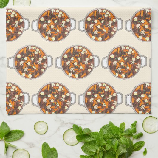 Boeuf Bourguignon rundvlees Bourgondië stoofpot Fr Theedoek (Gevouwen)