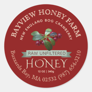 Bog Cranberry Honey Label met Cranberries
