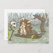 Bog Lady Nymph en Skull Fantasy Art Briefkaart (Voorkant / Achterkant)
