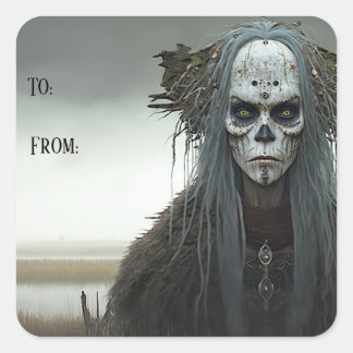 Bog Witch - Liches en Ghouls Vierkante Sticker