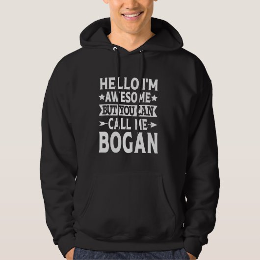 Bogan achternaam Noem me Bogan familie team achter Hoodie (Voorkant)