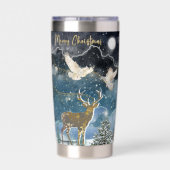Boganhues Kerst Print Sticker Geïsoleerde Drinkbeker (Achterkant)