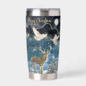 Boganhues Kerst Print Sticker Geïsoleerde Drinkbeker (Voorkant)