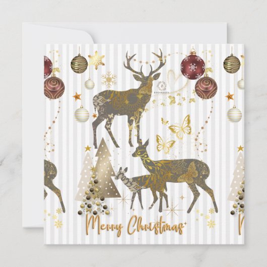 Boganhues Kerstprint Sticker Kaart (Voorkant)