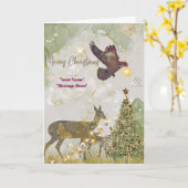 "Boganhues Luxe print met rendier" Kaart (Gele Bloem)