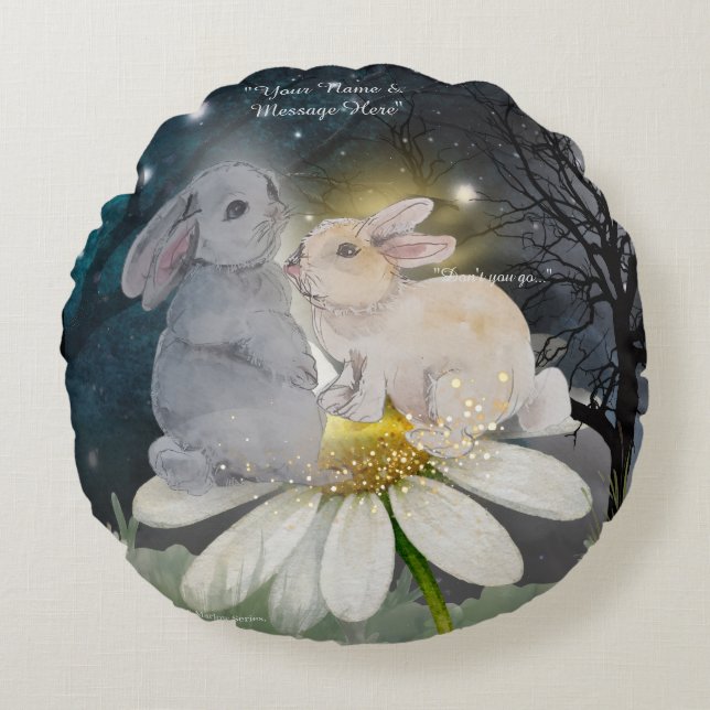 Boganhues "Pipa & Marlow" print  Rond Kussen (Voorkant)