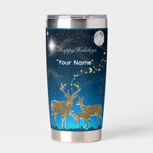 Boganhues Premium Kerst Print Geïsoleerde Drinkbeker (Voorkant)