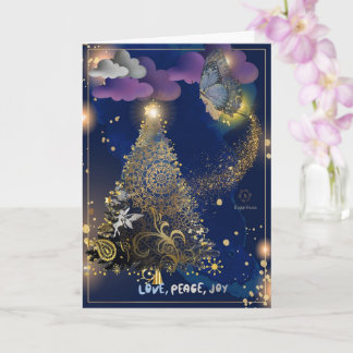 Boganhues Print Kerst Gevouwen Wenskaart Kaart