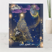 Boganhues Print Kerst Gevouwen Wenskaart Kaart (Achterkant)