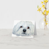 Bogart de Maltese Notecard Kaart (Gele Bloem)