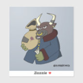 Bogdan de Stier Cartoon Handhaver Sticker (Vel)